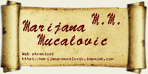Marijana Mučalović vizit kartica